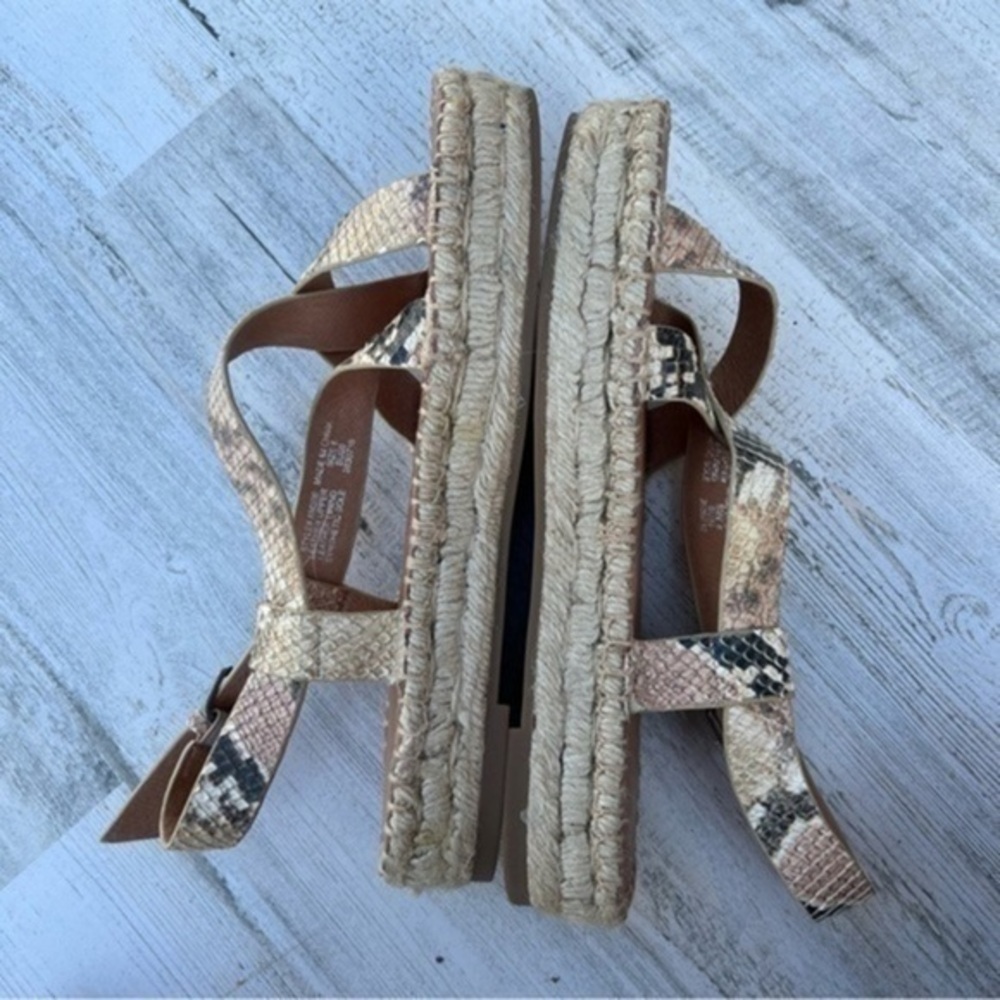 Madewell Snake Print Espadrille Platform Sandals - Beige/Tan/Black - Picture 5 of 13